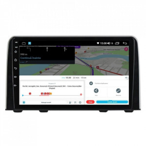 Navigatie dedicata cu Android Honda CR-V V dupa 2018, 8GB RAM, Radio GPS Dual Zone, Display HD IPS 9" Touchscreen, Internet Wi-Fi si slot SIM 4G, Bluetooth, MirrorLink, USB, Waze
