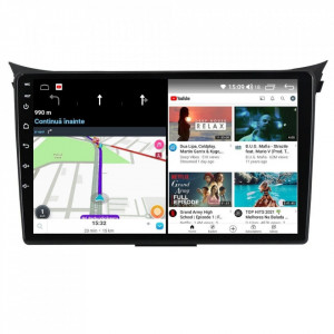 Navigatie dedicata cu Android Hyundai i30 2011 - 2017, 6GB RAM, Radio GPS Dual Zone, Display HD IPS 9" Touchscreen, Internet Wi-Fi si slot SIM 4G, Bluetooth, MirrorLink, USB, Waze