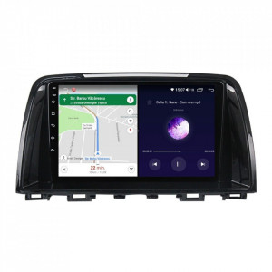 Navigatie dedicata cu Android Mazda 6 2013 - 2016, 8GB RAM, Radio GPS Dual Zone, Display HD IPS 9" Touchscreen, Internet Wi-Fi si slot SIM 4G, Bluetooth, MirrorLink, USB, Waze
