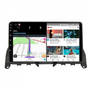 Navigatie dedicata cu Android Mercedes C-Class W204 2007 - 2011, 4GB RAM, Radio GPS Dual Zone, Display HD IPS 9" Touchscreen, Internet Wi-Fi si slot SIM 4G, Bluetooth, MirrorLink, USB, Waze