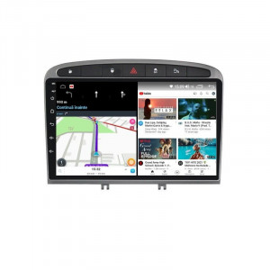 Navigatie dedicata cu Android Peugeot 308 I 2007 - 2013, 8GB RAM, Radio GPS Dual Zone, Display HD IPS 9" Touchscreen, Internet Wi-Fi si slot SIM 4G, Bluetooth, MirrorLink, USB, Waze