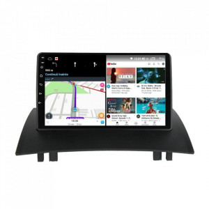 Navigatie dedicata cu Android Renault Megane II 2001 - 2009, 8GB RAM, Radio GPS Dual Zone, Display HD IPS 9" Touchscreen, Internet Wi-Fi si slot SIM 4G, Bluetooth, MirrorLink, USB, Waze
