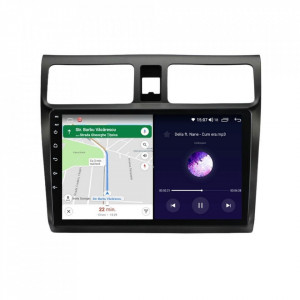 Navigatie dedicata cu Android Suzuki Swift III 2005 - 2010, 8GB RAM, Radio GPS Dual Zone, Display HD IPS 10" Touchscreen, Internet Wi-Fi si slot SIM 4G, Bluetooth, MirrorLink, USB, Waze