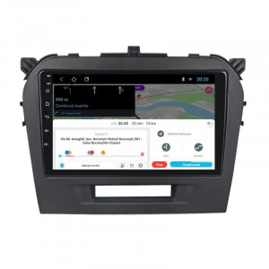 Navigatie dedicata cu Android Suzuki Vitara dupa 2015, 2GB RAM, Radio GPS Dual Zone, Display HD 9" Touchscreen, Internet Wi-Fi, Bluetooth, MirrorLink, USB, Waze