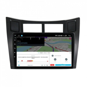Navigatie dedicata cu Android Toyota Yaris 2006 - 2011, 8GB RAM, Radio GPS Dual Zone, Display HD IPS 9" Touchscreen, Internet Wi-Fi si slot SIM 4G, Bluetooth, MirrorLink, USB, Waze