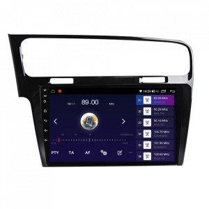 Navigatie dedicata cu Android VW Golf VII 2012 - 2019, negru, 4GB RAM, Radio GPS Dual Zone, Display HD IPS 10" Touchscreen, Internet Wi-Fi si slot SIM 4G, Bluetooth, MirrorLink, USB, Waze