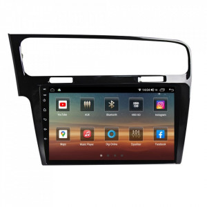 Navigatie dedicata cu Android VW Golf VII 2012 - 2019, negru, 6GB RAM, Radio GPS Dual Zone, Display HD IPS 10" Touchscreen, Internet Wi-Fi si slot SIM 4G, Bluetooth, MirrorLink, USB, Waze