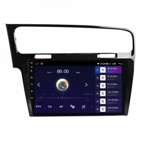 Navigatie dedicata cu Android VW Golf VII 2012 - 2019, negru, 8GB RAM, Radio GPS Dual Zone, Display HD IPS 10" Touchscreen, Internet Wi-Fi si slot SIM 4G, Bluetooth, MirrorLink, USB, Waze