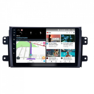 Navigatie dedicata cu Android Fiat Sedici 2006 - 2015, 4GB RAM, Radio GPS Dual Zone, Display HD IPS 9" Touchscreen, Internet Wi-Fi si slot SIM 4G, Bluetooth, MirrorLink, USB, Waze