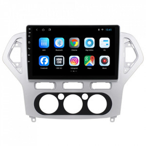Navigatie dedicata cu Android Ford Mondeo IV 2007 - 2011, clima manuala, 2GB RAM, Radio GPS Dual Zone, Display HD 10" Touchscreen, Internet Wi-Fi, Bluetooth, MirrorLink, USB, Waze