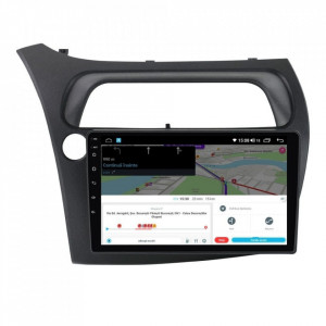 Navigatie dedicata cu Android Honda Civic VIII Hatchback 2006 - 2011, 8GB RAM, Radio GPS Dual Zone, Display HD IPS 9" Touchscreen, Internet Wi-Fi si slot SIM 4G, Bluetooth, MirrorLink, USB, Waze