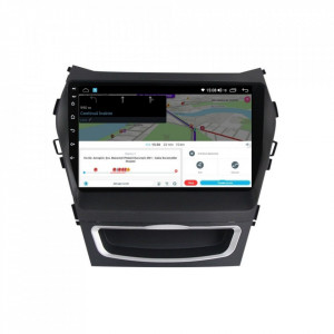 Navigatie dedicata cu Android Hyundai Santa Fe III / Grand Santa Fe 2012 - 2018, 4GB RAM, Radio GPS Dual Zone, Display HD IPS 9" Touchscreen, Internet Wi-Fi si slot SIM 4G, Bluetooth, MirrorLink, USB, Waze