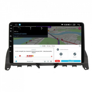 Navigatie dedicata cu Android Mercedes C-Class W204 2007 - 2011, 4GB RAM, Radio GPS Dual Zone, Display HD IPS 9" Touchscreen, Internet Wi-Fi si slot SIM 4G, Bluetooth, MirrorLink, USB, Waze