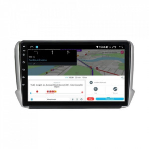 Navigatie dedicata cu Android Peugeot 2008 I 2013 - 2019, 4GB RAM, Radio GPS Dual Zone, Display HD IPS 10" Touchscreen, Internet Wi-Fi si slot SIM 4G, Bluetooth, MirrorLink, USB, Waze