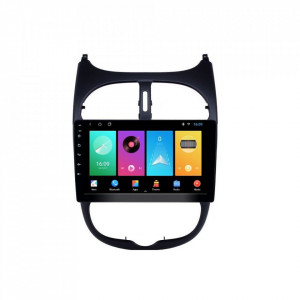 Navigatie dedicata cu Android Peugeot 206 1998 - 2012, 1GB RAM, Radio GPS Dual Zone, Display HD 9" Touchscreen, Internet Wi-Fi, Bluetooth, MirrorLink, USB, Waze