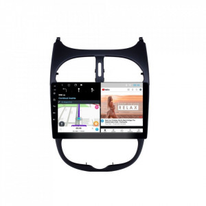 Navigatie dedicata cu Android Peugeot 206 1998 - 2012, 2GB RAM, Radio GPS Dual Zone, Display HD 9" Touchscreen, Internet Wi-Fi, Bluetooth, MirrorLink, USB, Waze