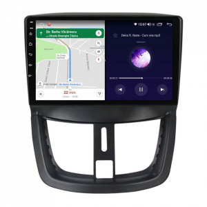Navigatie dedicata cu Android Peugeot 207 2006 - 2015, 4GB RAM, Radio GPS Dual Zone, Display HD IPS 9" Touchscreen, Internet Wi-Fi si slot SIM 4G, Bluetooth, MirrorLink, USB, Waze
