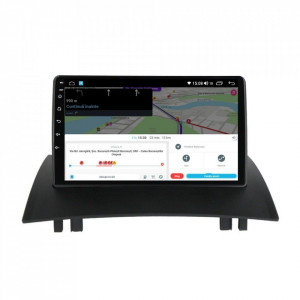Navigatie dedicata cu Android Renault Megane II 2001 - 2009, 8GB RAM, Radio GPS Dual Zone, Display HD IPS 9" Touchscreen, Internet Wi-Fi si slot SIM 4G, Bluetooth, MirrorLink, USB, Waze