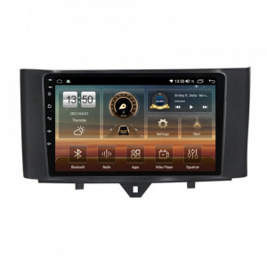 Navigatie dedicata cu Android Smart Fortwo 2011 - 2014, 8GB RAM, Radio GPS Dual Zone, Display HD IPS 9" Touchscreen, Internet Wi-Fi si slot SIM 4G, Bluetooth, MirrorLink, USB, Waze