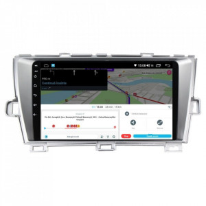 Navigatie dedicata cu Android Toyota Prius 2009 - 2015, 8GB RAM, Radio GPS Dual Zone, Display HD IPS 9" Touchscreen, Internet Wi-Fi si slot SIM 4G, Bluetooth, MirrorLink, USB, Waze