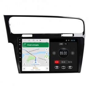 Navigatie dedicata cu Android VW Golf VII 2012 - 2019, negru, 2GB RAM, Radio GPS Dual Zone, Display HD 10" Touchscreen, Internet Wi-Fi, Bluetooth, MirrorLink, USB, Waze