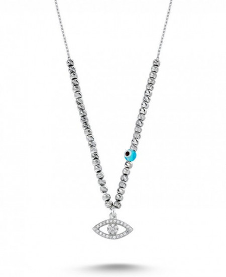 Wholesale Turkish Bead CZ Evil Eye Necklace