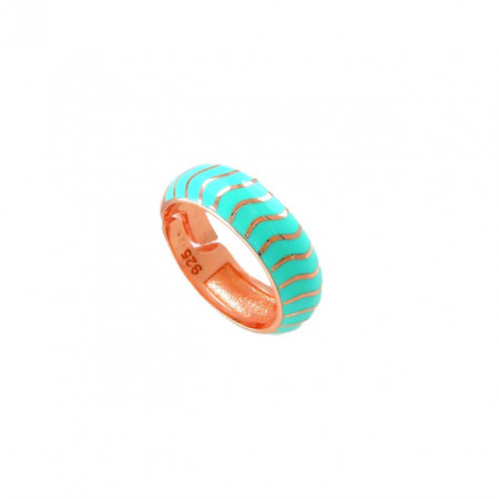 Enamel Turquoise Handmade Ring Sterling Silver 925