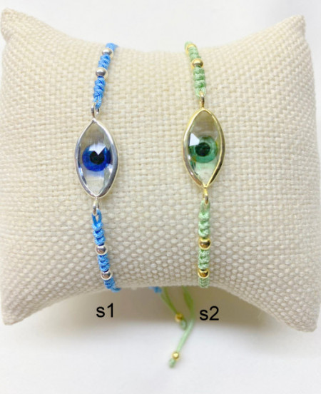 Evil Eye Macrame Bracelet Wholesale Turkish Sterling Silver 925