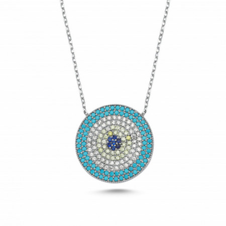 cz wholesale evil eye silver necklace 