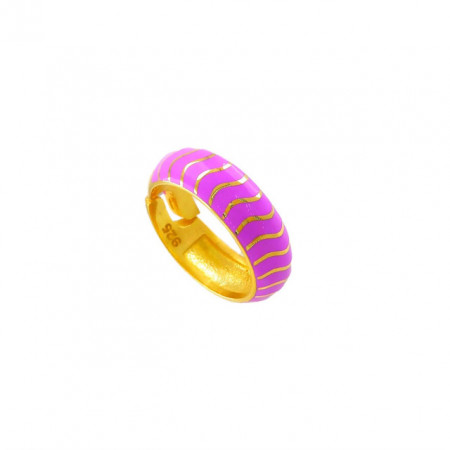 Enamel Purple Ring Handmade Wholesale Turkish Sterling Silver 925