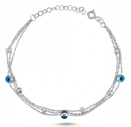 Evil Eye Bracelet Beads Charm Wholesale Turkish Silver