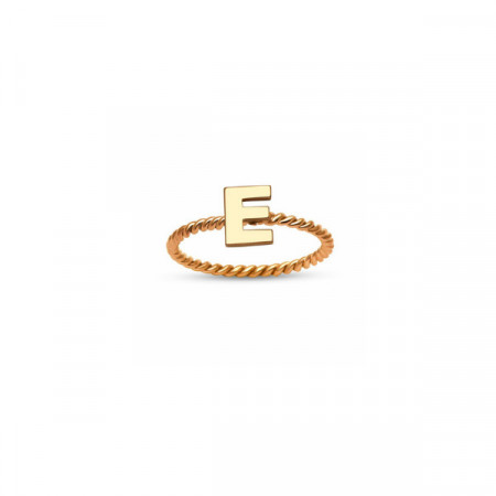 Letter E Initial Alphabet Turkish Rings Wholesale Rose Gold Silver