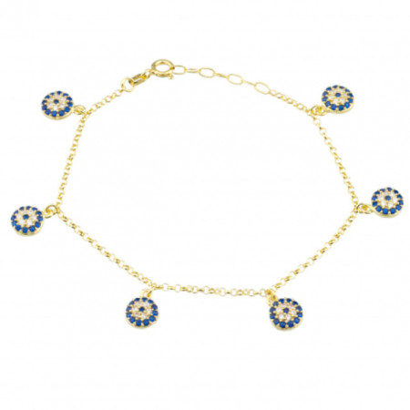 Wholesale Evil Eye Sterling Silver Charm Bracelet
