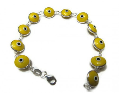 Yellow Evil Eye Wholesale Silver 925 Bracelet