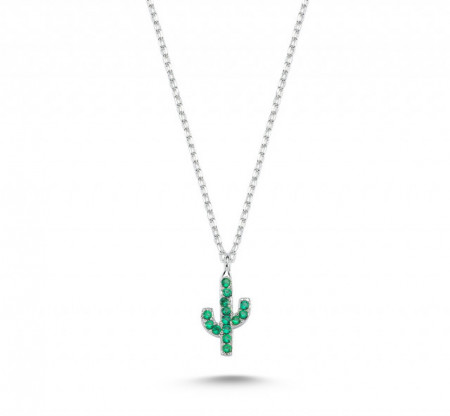 Mini Cactus Necklace Silver Wholesale Pendant