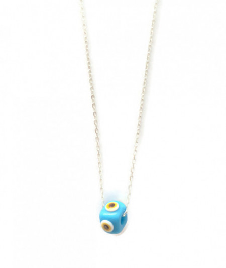 Turquise Handmade Wholesale Evil Eye Turkish Beads Silver Necklace
