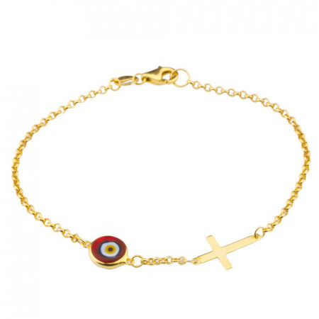 Wholesale Cross Design Turkish Evil Eye Silver Bracelet