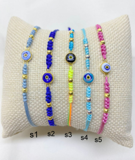 Evil Eye Macrame Bracelet Wholesale Turkish Sterling Silver 925