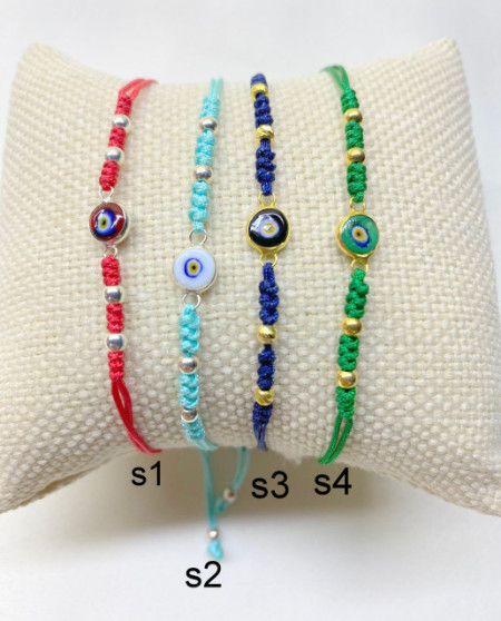 Evil Eye Macrame Bracelet Wholesale Turkish Sterling Silver 925