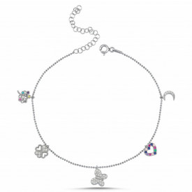 Anklet Charm Bracelet Wholesale Turkish Sterling Silver