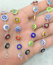 Multicolor Beaded Turkish Wholesale Evil Eye Silver Bracelet