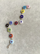 Multicolor Beaded Turkish Wholesale Evil Eye Silver