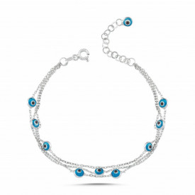 Wholesale Evil Eye Turkish Beads Silver 925 Charm Bracelet