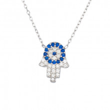Wholesale Hamsa Design Turkish Evil Eye Silver Necklace
