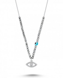 Wholesale Turkish Bead CZ Evil Eye Necklace