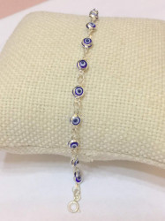 Mini Evil Eye Bracelet Beads Charm Wholesale Turkish Silver