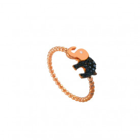 Sterling Silver 925 Elephant Turkish Ring Rose Gold