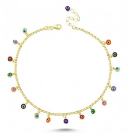 Anklet Evil Eye Beads Charm Wholesale Turkish Silver