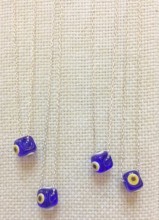 Blue Evil Eye Beads Wholesale Glass Handmade Silver Necklace