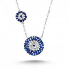 Wholesale 925 Silver Mini Design Turkish Blue Evil Eye Necklace